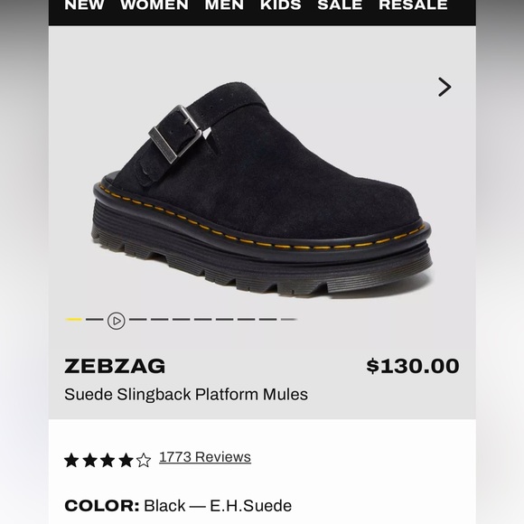 Dr. Martens Black Suede Slingback Platform Mules - Picture 5 of 5